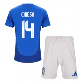 Italy Federico Chiesa #14 Replica Home Minikit Euro 2024 Short Sleeve (+ pants)